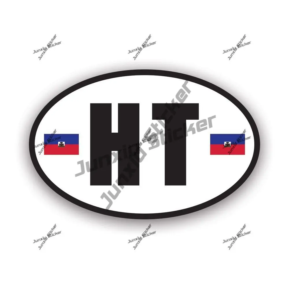 

Haiti Oval Decal Haiti HT Country Code Sticker UV Protected Decals for Car Laptop Cover Scratches Decoration Motorcycle Helmet