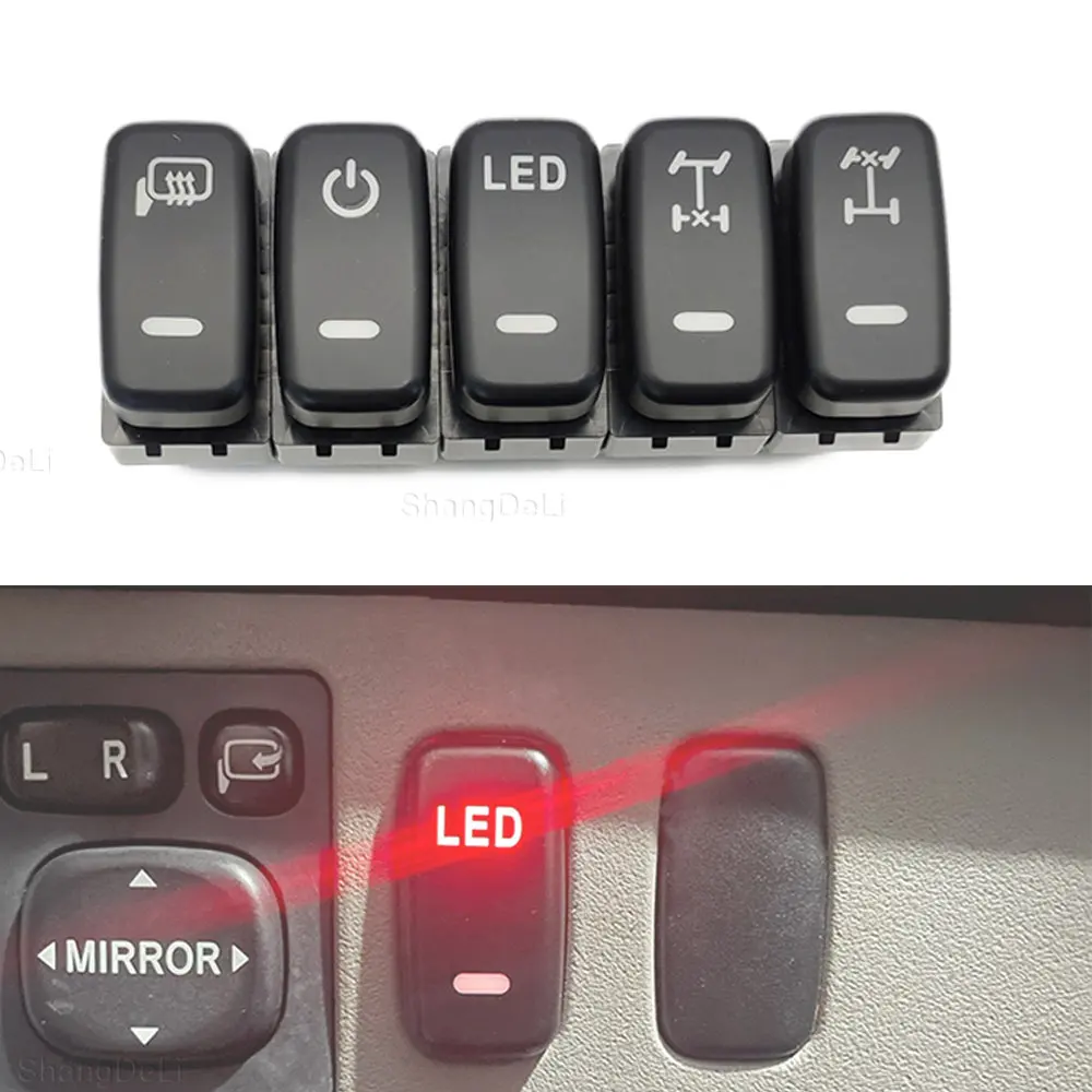 1Pc LED schlüssel schalter power on off tagfahrlicht DRL Spiegel Schalter Push Button Für Mitsubishi Pajero V73 V93 v97 Lancer X – Detail 1