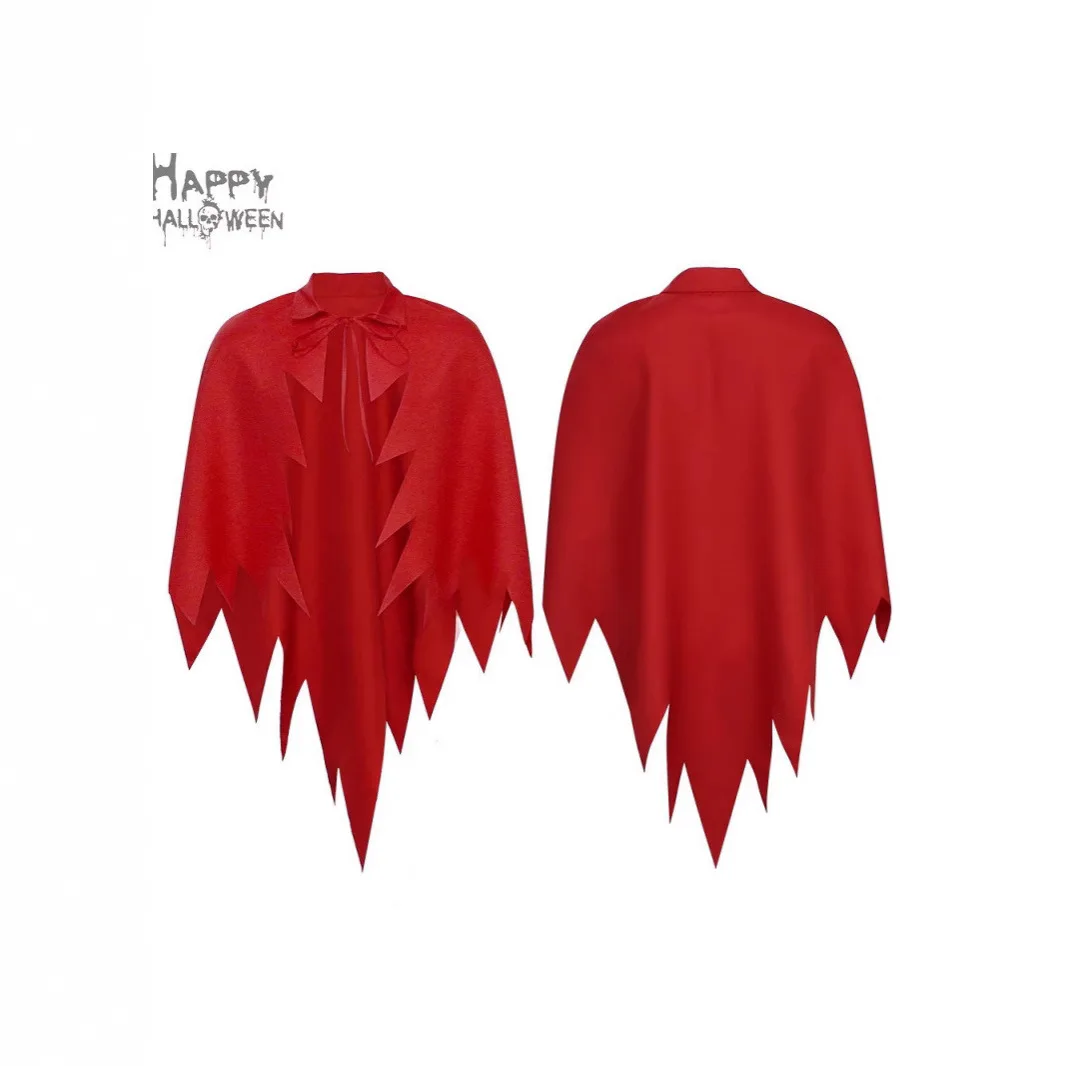 

Halloween With Headband Demon Cloak 2 Piece Set Smock Style Cosplay Costume Adult Kids Full Suit Red Party Masquerade Cloth
