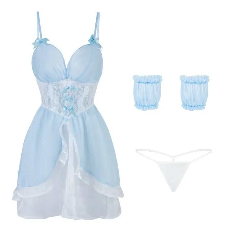 Naughty Anime Princess Cosplay Costumes Women Halloween Mermaid RolePlay Outfit Erotic Lingerie Bra Skirt Set Sexy Queen Uniform
