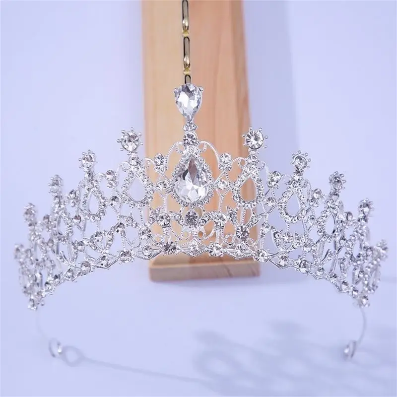 

A52E Retros Alloys Crowns with Sparkling Rhinestones Exquisites Rhinestones Headpiece