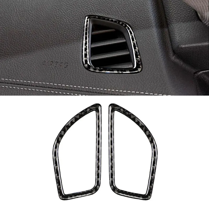 For BMW 1 / 2 Series F20 F21 2012 2013 2014 2015 2016 2pcs Carbon Fiber Side Air Conditioning Air Outlet Cover Protective Trim
