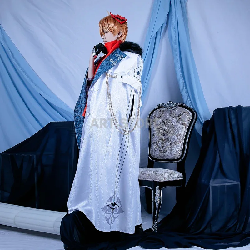Game Genshinimpact Cosplay Harbingers Regrator Childe Tartaglia Fatui Cosplay Cloak Cape Halloween Christmas Costume