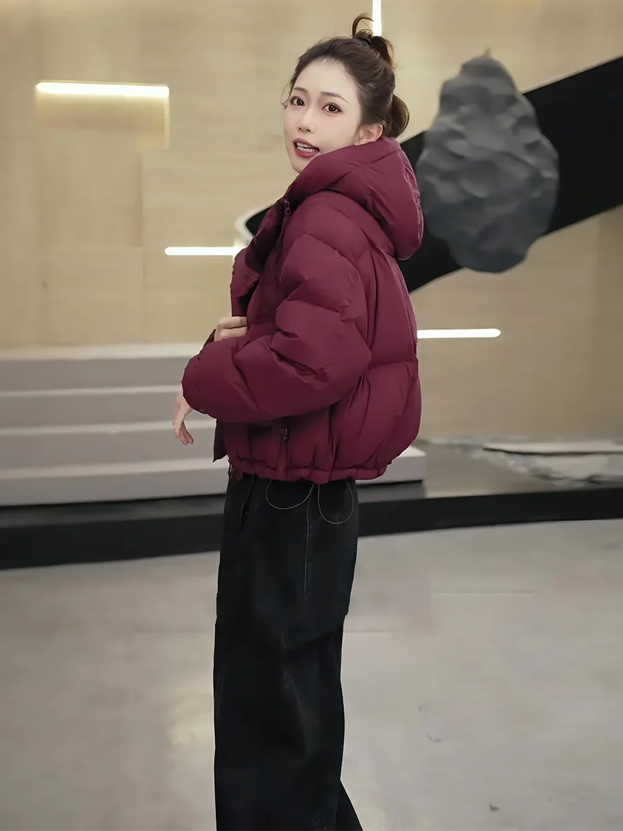 Abrigo cálido de invierno ortopé blanco Du down Jaet para mujer, sombrero de Color puro, diseño para ir al trabajo, resistencia al frío