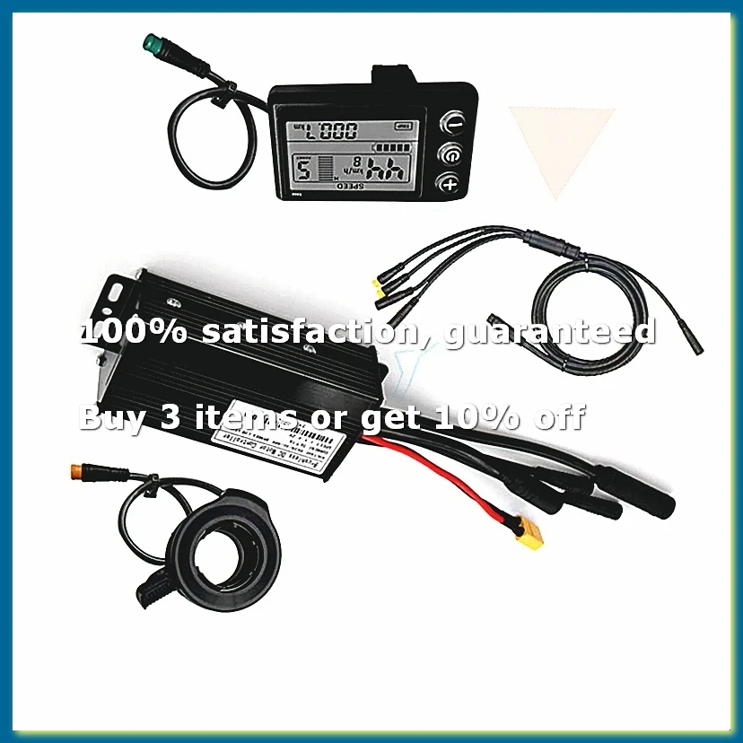 Drei-Modus-Ebike-Sinuswellen-Controller 24V/36V/48V mit S866 LCD-Display, wasserdichtem Anschluss, 26A für 500W 750W E-Bikes – F