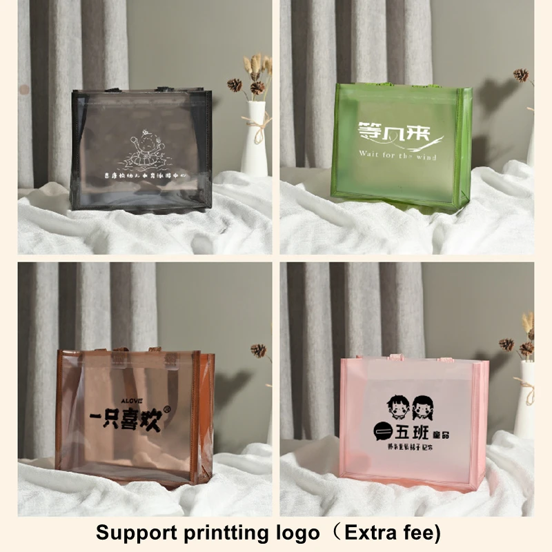 StoBag 25pcs borse per la spesa da donna trasparenti abbigliamento confezione regalo negozio portatile di moda nero Logo personalizzato (tassa Extra)