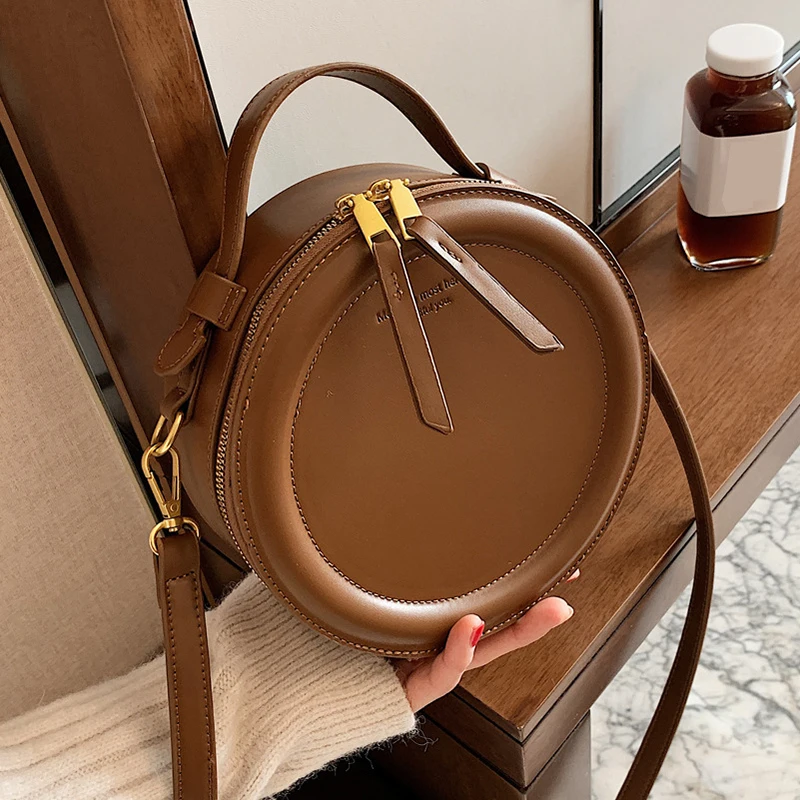 Women\'s Bag Summer New Sweet Girl Series Small Round Bag solid color Thread Small Bag Single Shoulder Bag Crossbody Bag