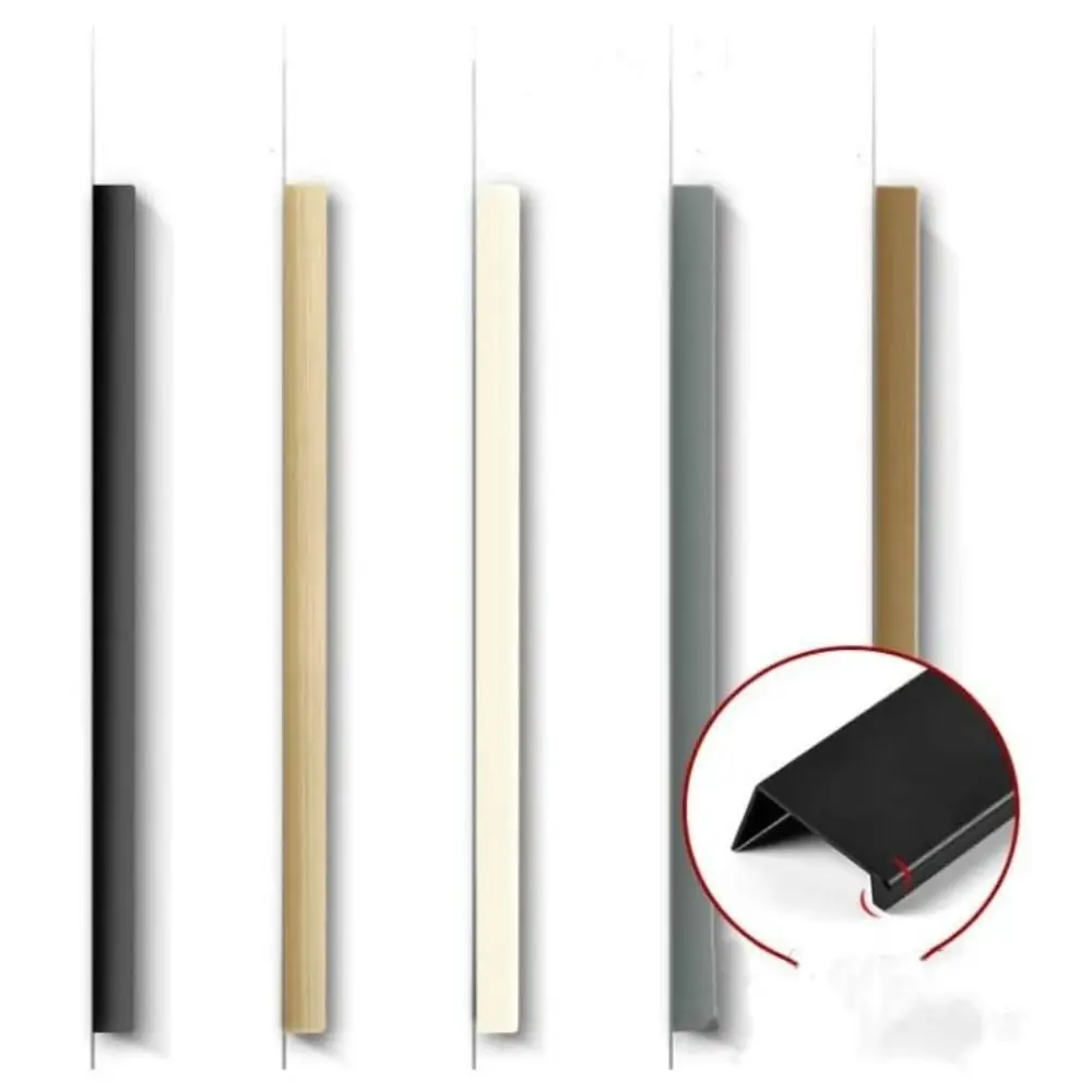 

Morandi Color nvisible Cabinet Handles Arc Design Aluminum Alloy Embedded Wardrobe Handles Simplicity Design Minimalist
