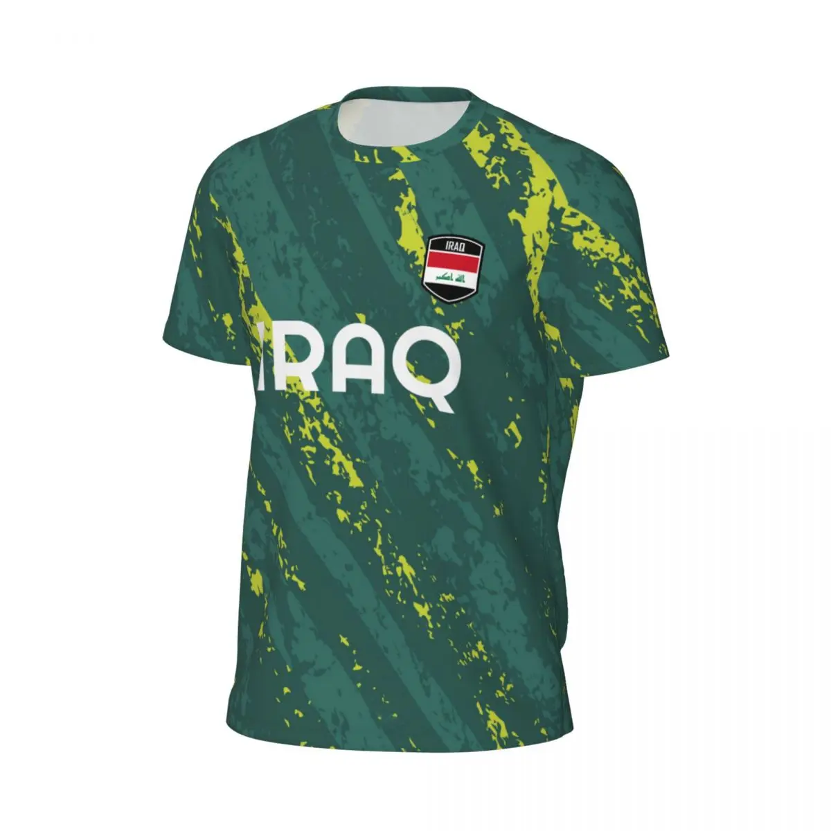 IRAQ Flag 3D Printed T Shirt Men Summer Short-sleeved Mesh T-shirt For Socce Running Bike Tennis Fitness Fans