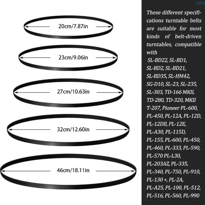 A2ue Rubber Drive Braps записывает ремни игрока для ремонта фонографа. Фонографские ремни