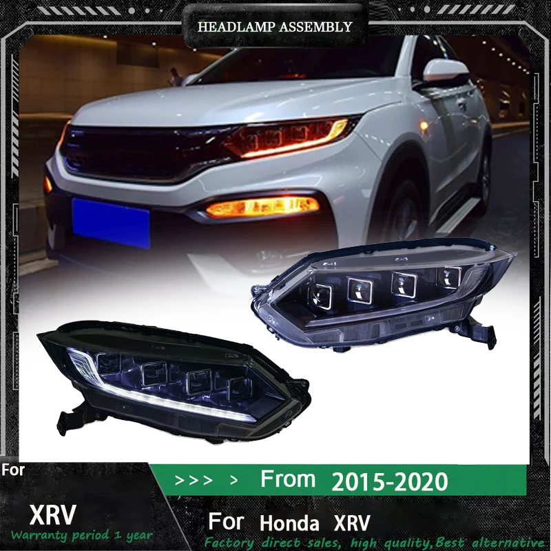

2 шт. подходит для модификации сборки фар Honda XRV 2015-2020 XR-V двухцветные дневные ходовые огни указателя поворота светодиодные линзы