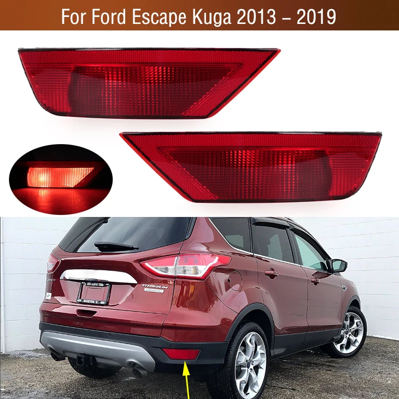 Car Rear Bumper Reflector Light Tail Stop Fog Brake Turn Signal Lamp For Ford Escape Kuga 2013 - 2019 