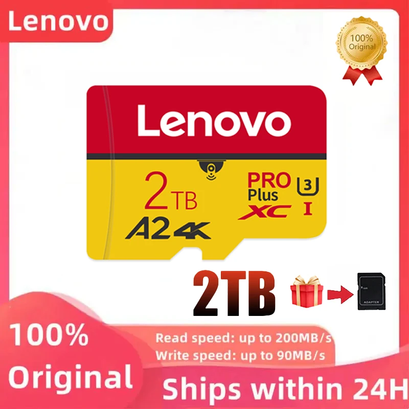 Lenovo-Carte Micro U3 A2 V30 Irritation 10, 128 Go, 256 Go, 512 Go, 1 To, 2 To, Carte mémoire haute vitesse SD TF avec adaptateur pour Nintendo Switch