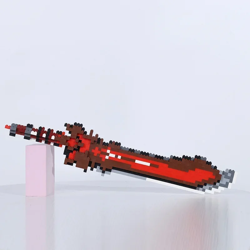 Pixel Game World Of Warcraft Toy Brave Quest Dragon Sword Castlevania Game Assembly Model Boy Birthday Toys