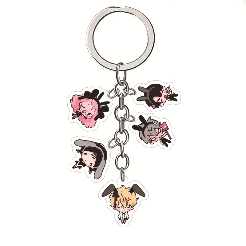 Alien Stage Acrylic Multi‑Charms Keychain Ivan Till Mizi Sua Chibi Key Ring Backpack Pendant Decor Manhwa Fans Collectible Gift