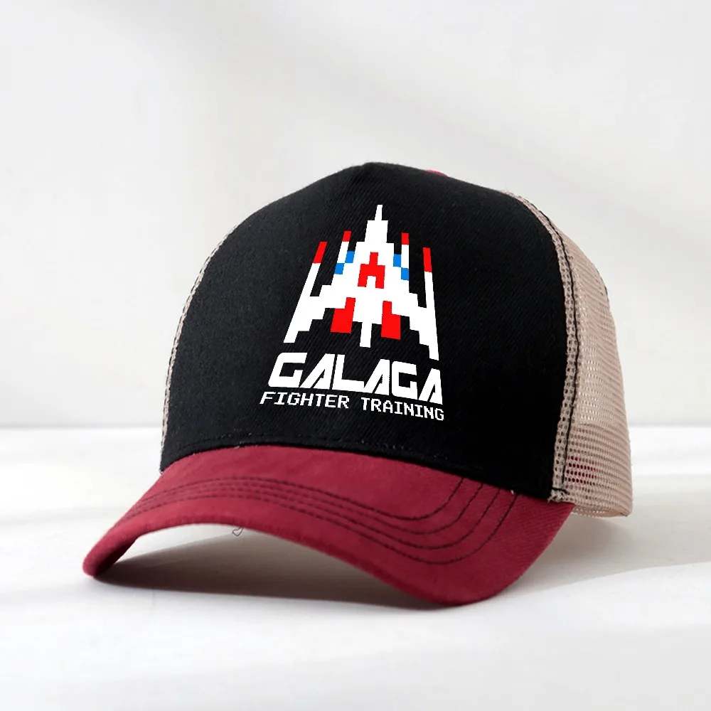 

80s 70s Arcade Galaga Video Game Vintage hat Invader Space Gaming Alien Men Baseball Cap Casual Fashion mesh trucker hats
