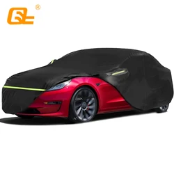 Car Cover Waterproof All Weather Protection Outdoor Car Covers Snowproof Windproof with Charge Port Opening for Tesla Model 3