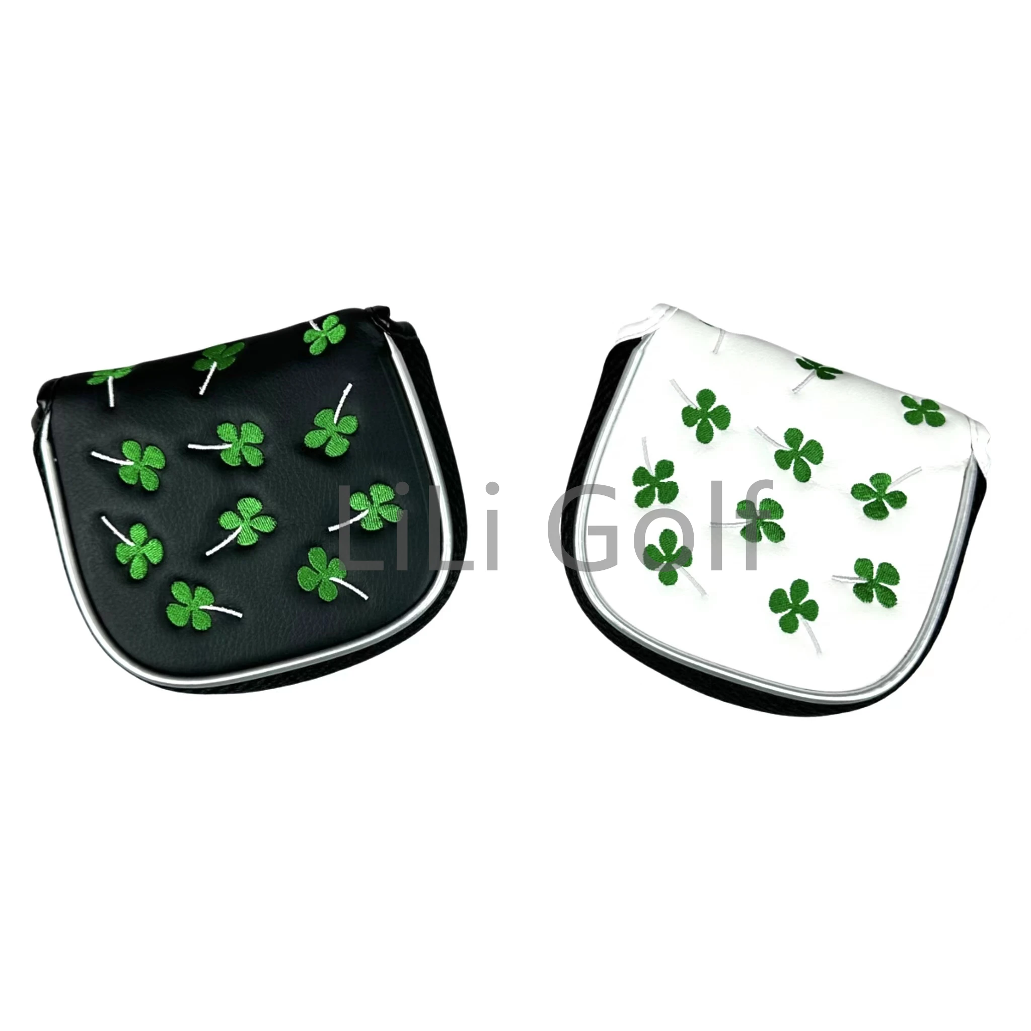 golf Lucky Shamrock Heel Shaft Mallet Cover Square Mallet Putter Cover Headcover Magnetic for Scotty Cameron Taylormade PING