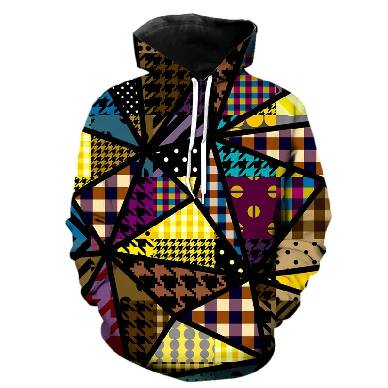 Abstract Geometric 3D Printed Hoodie Men Harajuku Fashion Hooded Sweatshirt Autumn Spring Street Long Sleeve Pullovers Clothing