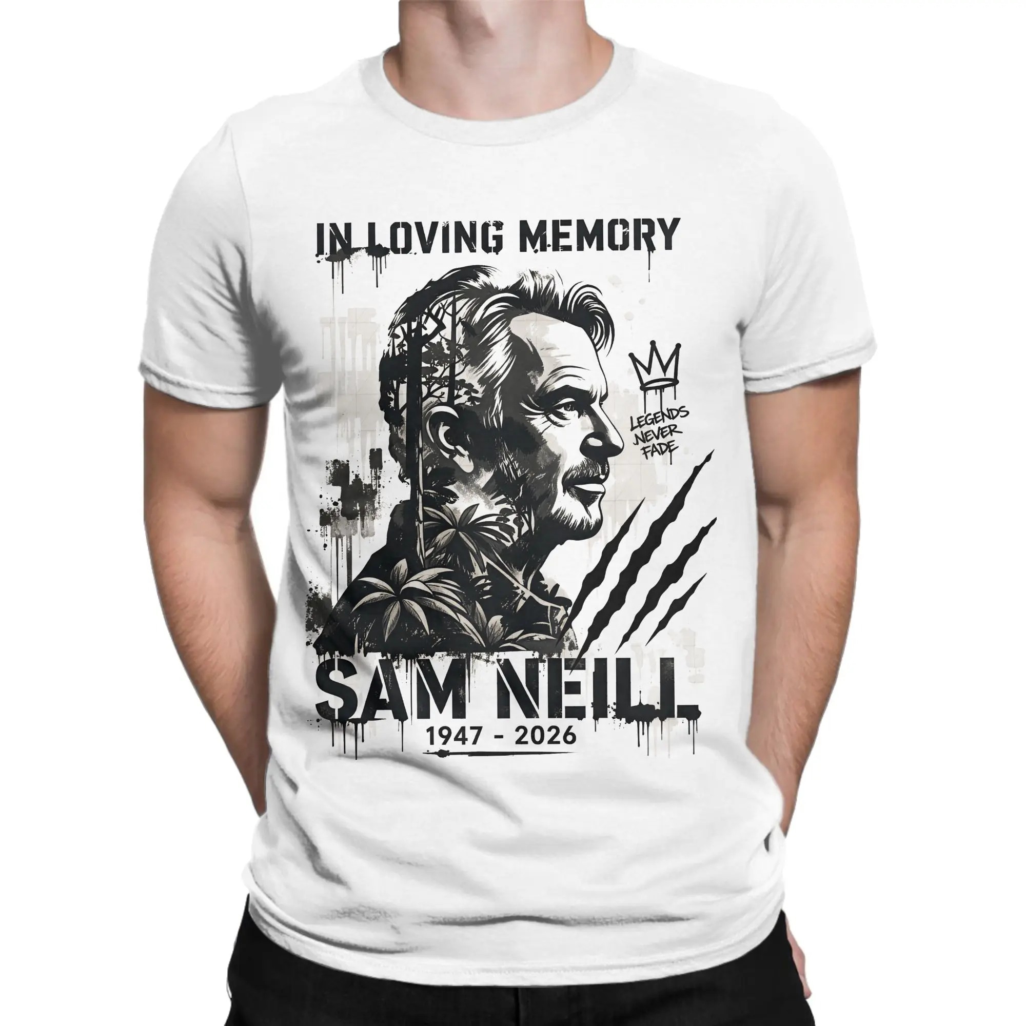 Мужские футболки Sam Neill, футболки для отдыха, футболка с короткими рукавами и круглым воротником, одежда из чистого хлопка, подарок на день рождения