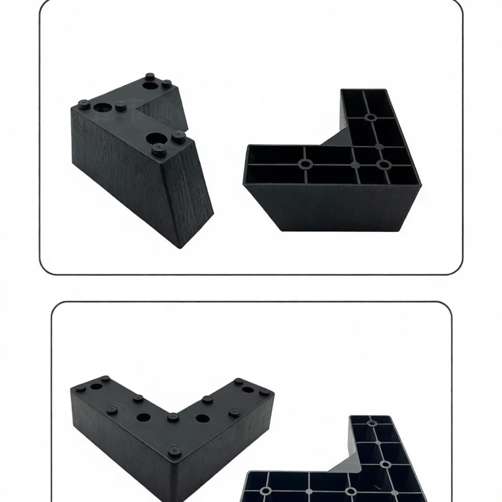 Plastic Furniture Support Feet L Shaped Sofa Legs Cabinet Bed Risers Sturdy Couch Base Extension Modern Hardware