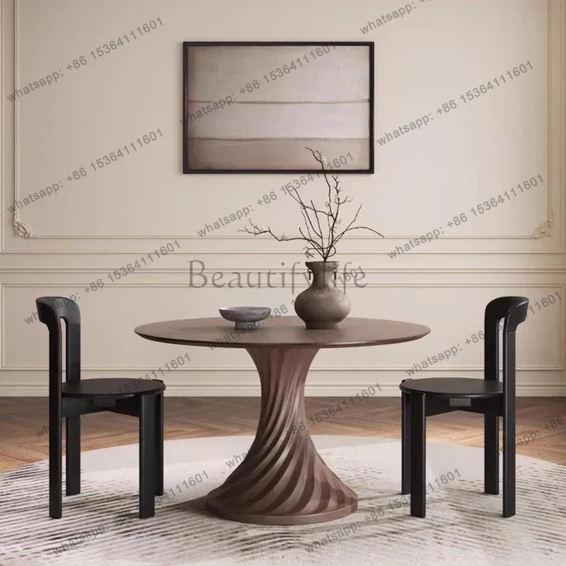 

56Medieval Style Living Room Dining Tables Nordic Creativity Luxury Design Round Table Simple