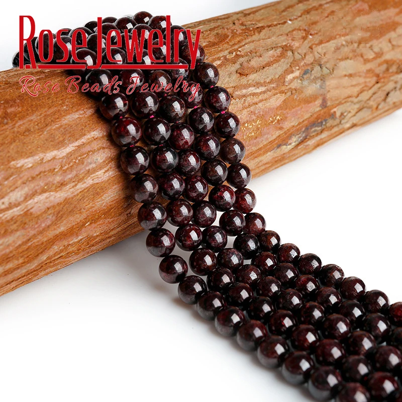 A+ Natural Garnet Stone beads Dark Red Garnet Round Loose Beads For Jewelry Making DIY Bracelet Necklace Accessories Whlolesale