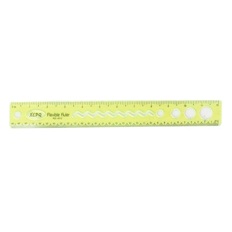 W89C 30cm Soft Flexible Ruler Multicolor Mesure Straight Rulers Office School Suppli