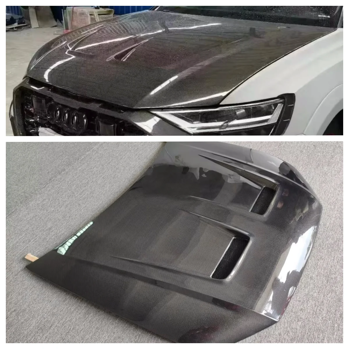 

Suitable for Audi RS Q8 Retrofit Upgrade Carbon Fiber Front Hood Engine Hood Body Kit