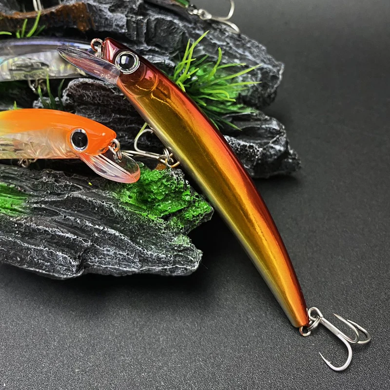 110mm 14g Big Minnow 3D Floating Minnow Wobbler Trolling Casting Fishing Seawater Bass Trout Isca Artificial Fishing Tackle 9115 image 5