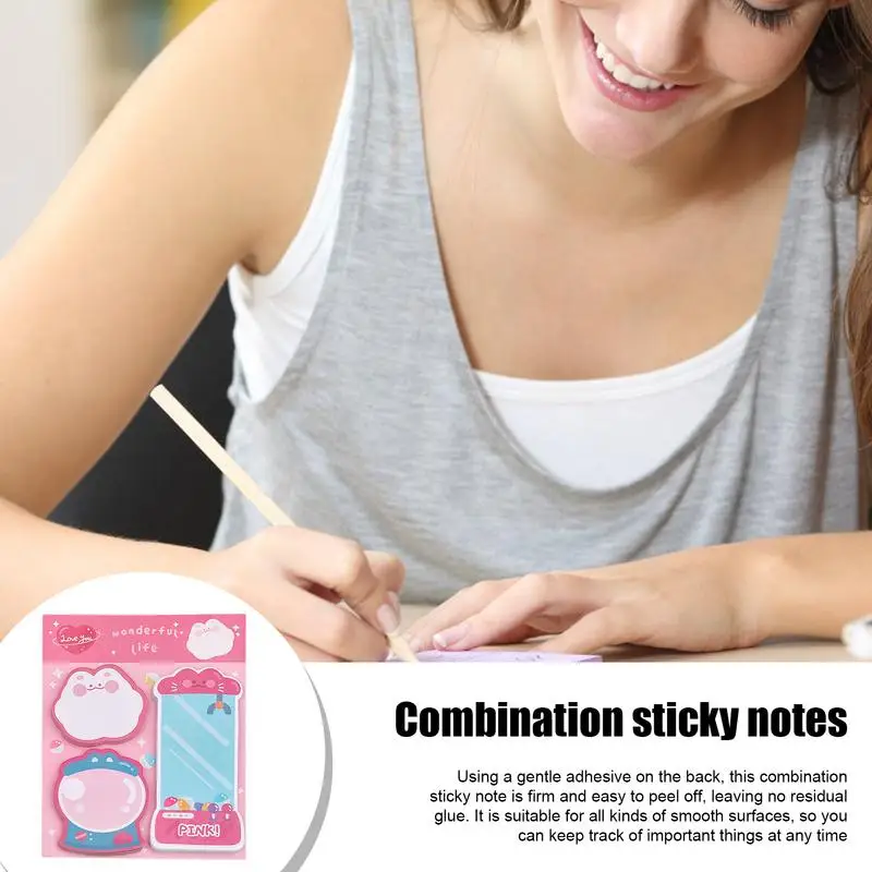 بطانات ملاحظات لاصقة على شكل حيوانات كرتونية مزخرفة ، ملاحظات لاصقة لطيفة ، علامات صفحة المفكرة ، مستلزمات علامة تبويب ملونة