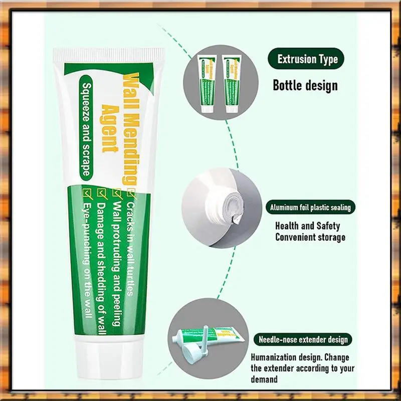 

A78K New 100G Wall Mending Agent Wall Repair Cream With Scraper Paint Plastic Valid Mouldproof Wall Crack Nail Quick-Drying Patc