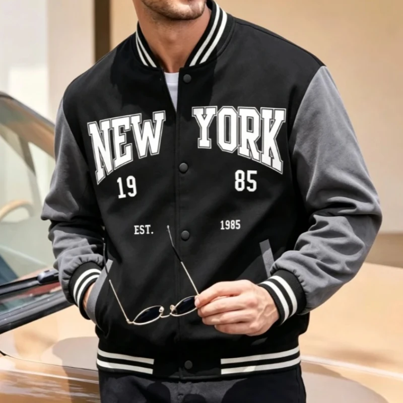 Lightweight Baseball Uniform Coats Men Spring Autumn Trendy Embroidery Workwear Jackets for Man Business Casual Baseball Jackets