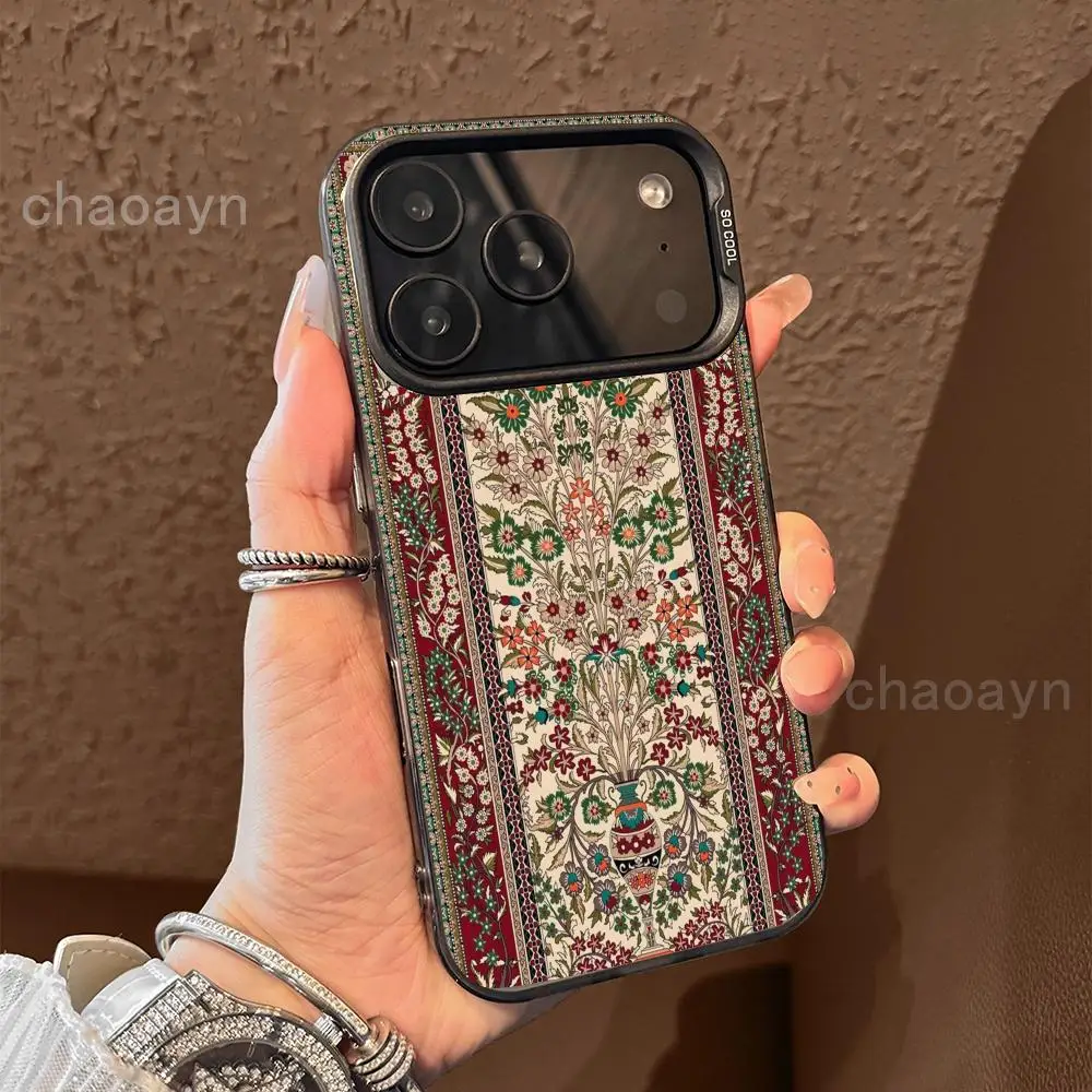 

Persian floral patterns Phone Case case for iPhone17 16 15 14 13 12 11 Pro/ Max/Plus shock-proof rear cover anti-fingerprint