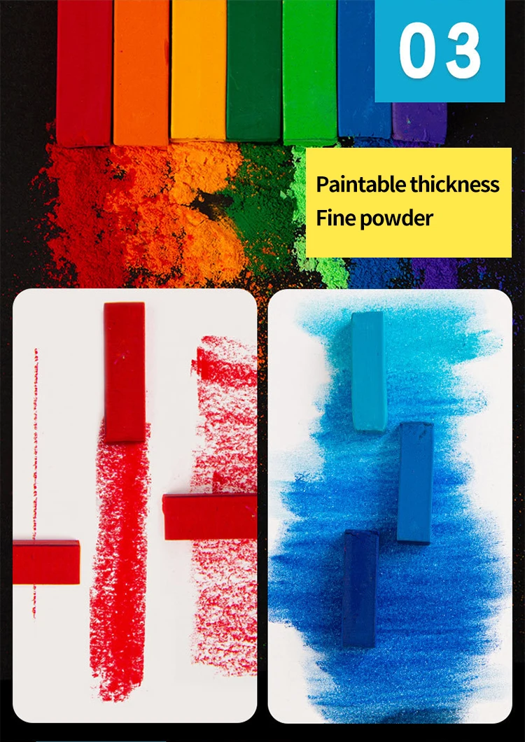 MUNGYO Weiche Pastelle/Riegel/Stäbchen/Buntstifte für Künstler, Graffiti, Zeichnen, Malen, Kunst, Schreibwaren, überlappend, ungiftig – Detail 6