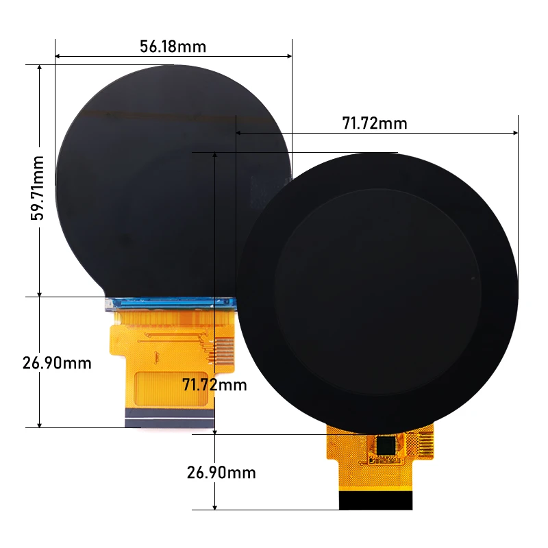 Schermo LCD IPS circolare da 2,1 pollici 480 * 480 ST7701 driver LCD a colori TFT touch capacitivo 40 pin