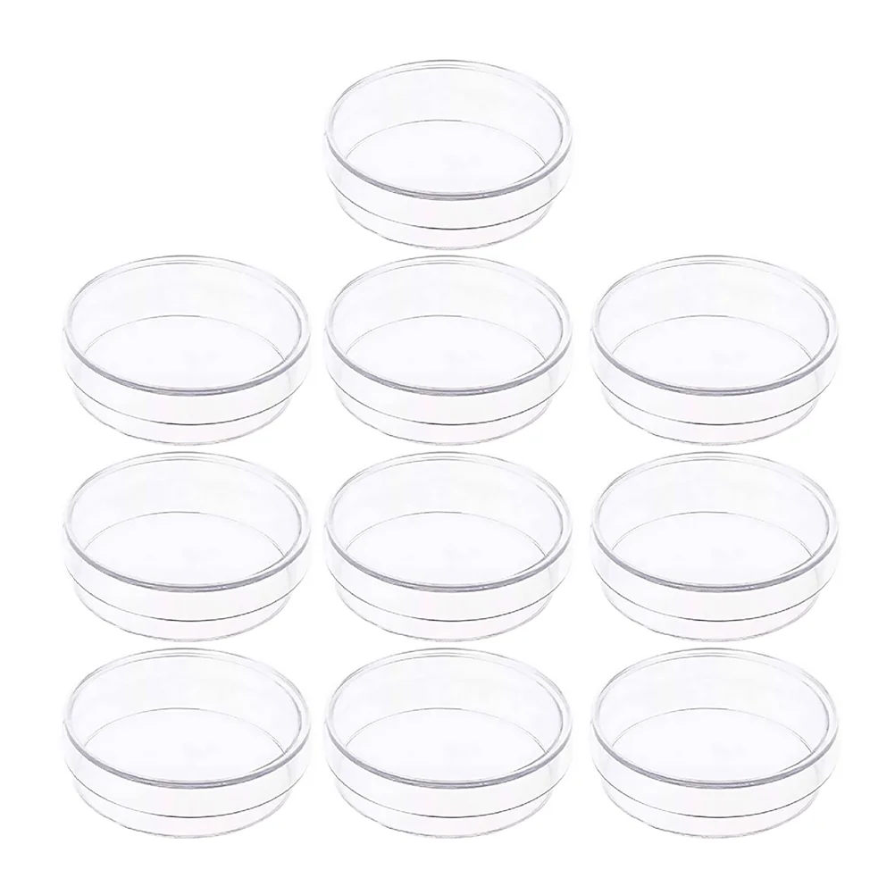 10Pcs Plastic Petri Dish Clear Cell Tissue Petri Plates for Laboratory and School petri dish plates petri dishes