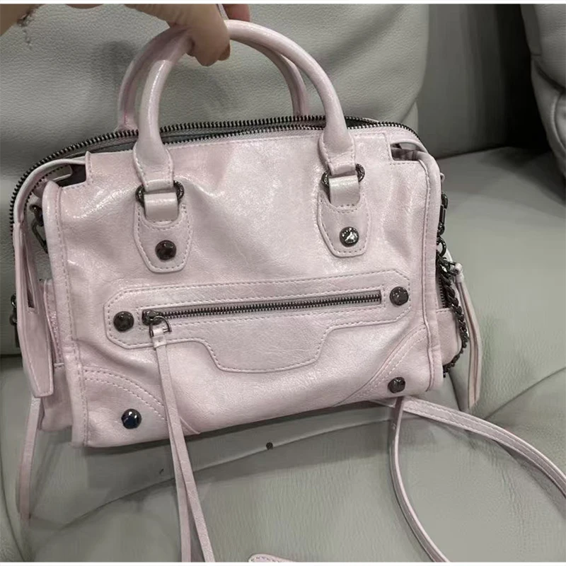 

Y2k Motorcycle Crossbody Bag With ‌zipper Closure‌,designer Metal Studs Handbag,large Capacity For Commute & Casual Sling Bag