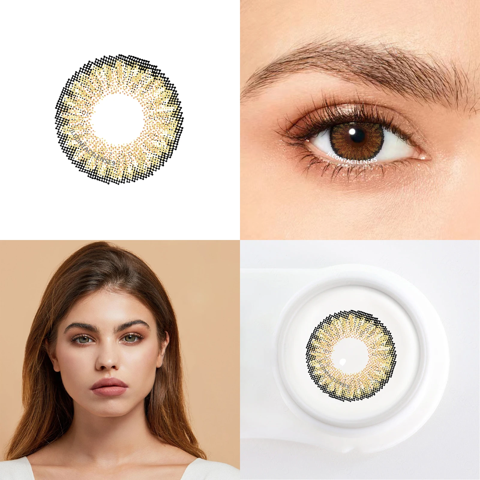 1 Paar Natuurlijke Jaarlijkse Contactlens Schoonheid Pupillen Honingbruine Kleur Contactlenzen Voor Ogen