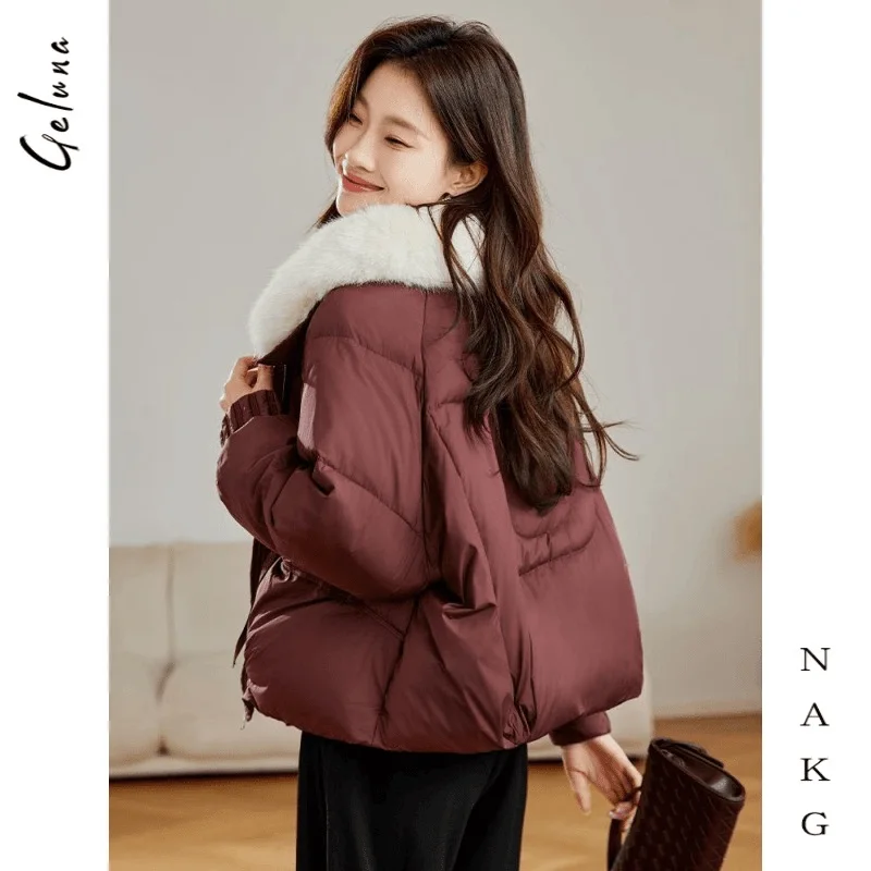 

Trendy High-End down Cotton Jaet Winter Warm Thi Detachable Fur Collar Autumn Winter Outerwear Korean Sle Loose Fit