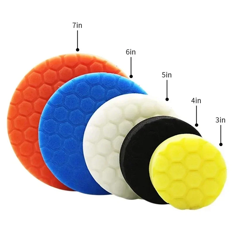 3/4/5/6/7inch 5Pcs Car Polishing Pad Kit Set Self-Adhesive Buffing Waxing Sponge Wool Wheel Polishing Pad For Car Polisher Drill