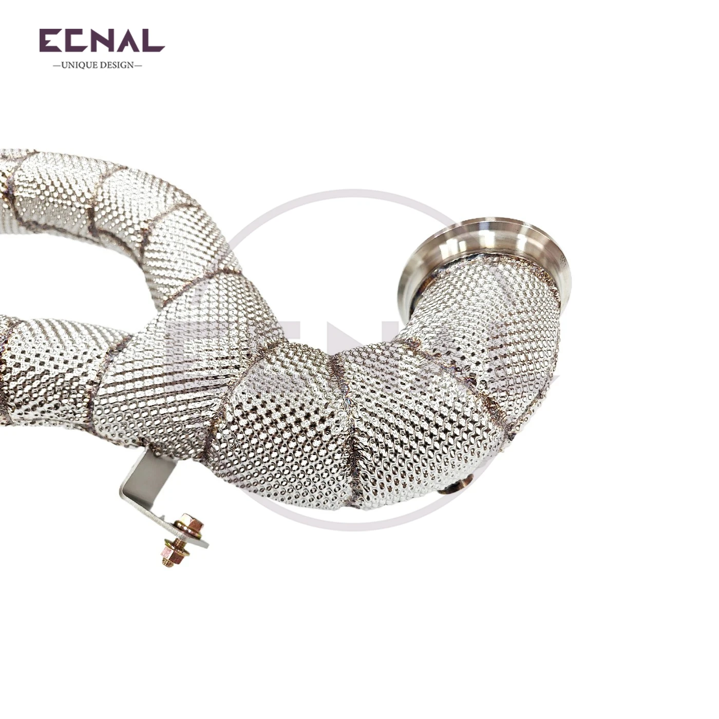 

Ecnal Exhaust Downpipe for Audi RS3 RSQ3 TTRS 2.5T 2017+ Exhaust Pipe with Heat Shield SS304 Car Sport Accessories