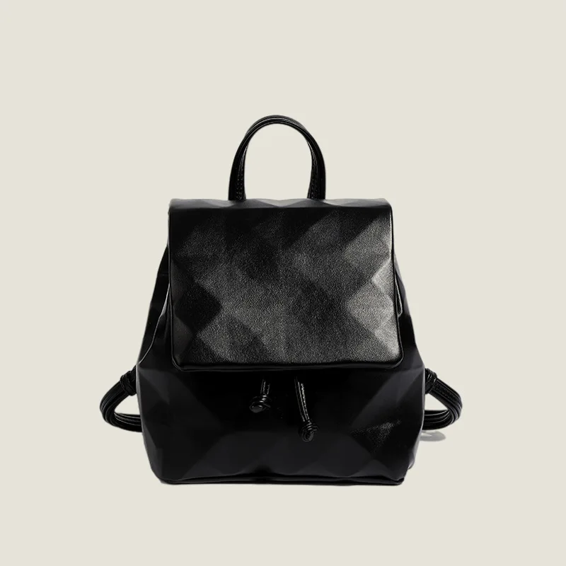 

Korean-style Chic Design Mini Backpacks Simple Solid Color Versatile School Bags Drawstring Hasp Female Commuter Handle Bag