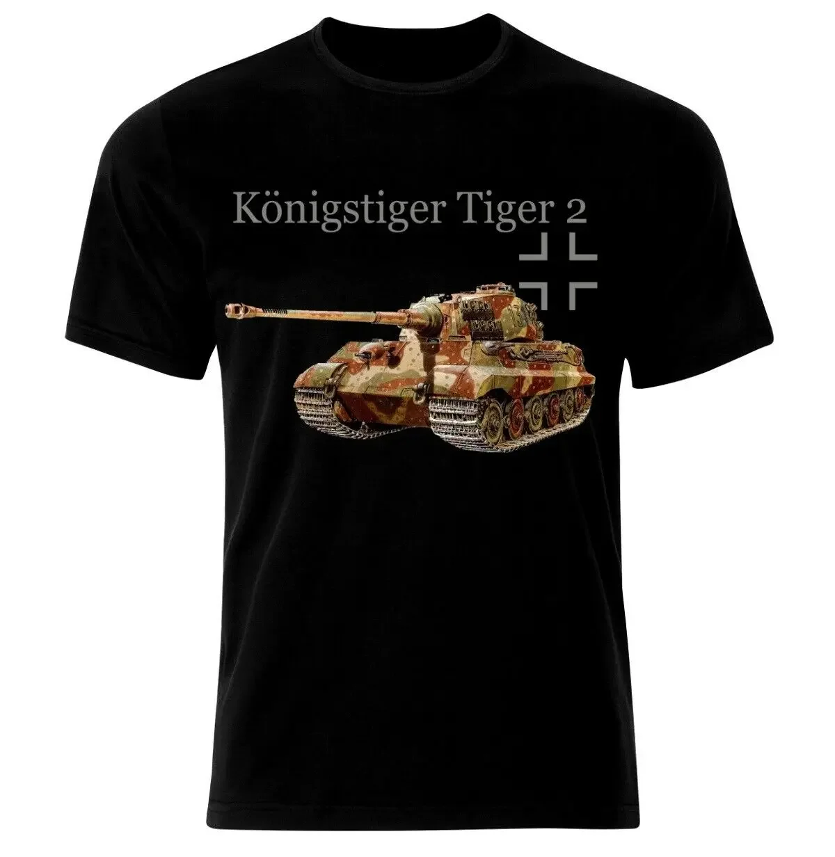 PzKpfw Tiger 2 Tank Panzer WW2 Army War Wehrmacht Men T-Shirt Short Sleeve Casual 100% Cotton T Shirt