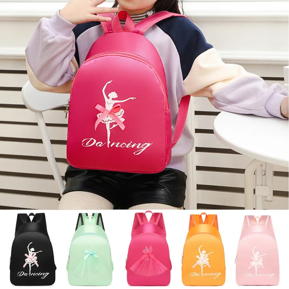 

New Design Dancer Image Shoes Leotards Costume Storage Backpack for Dance Club Girls Latin Ballet Bag Sweet Schoolbag