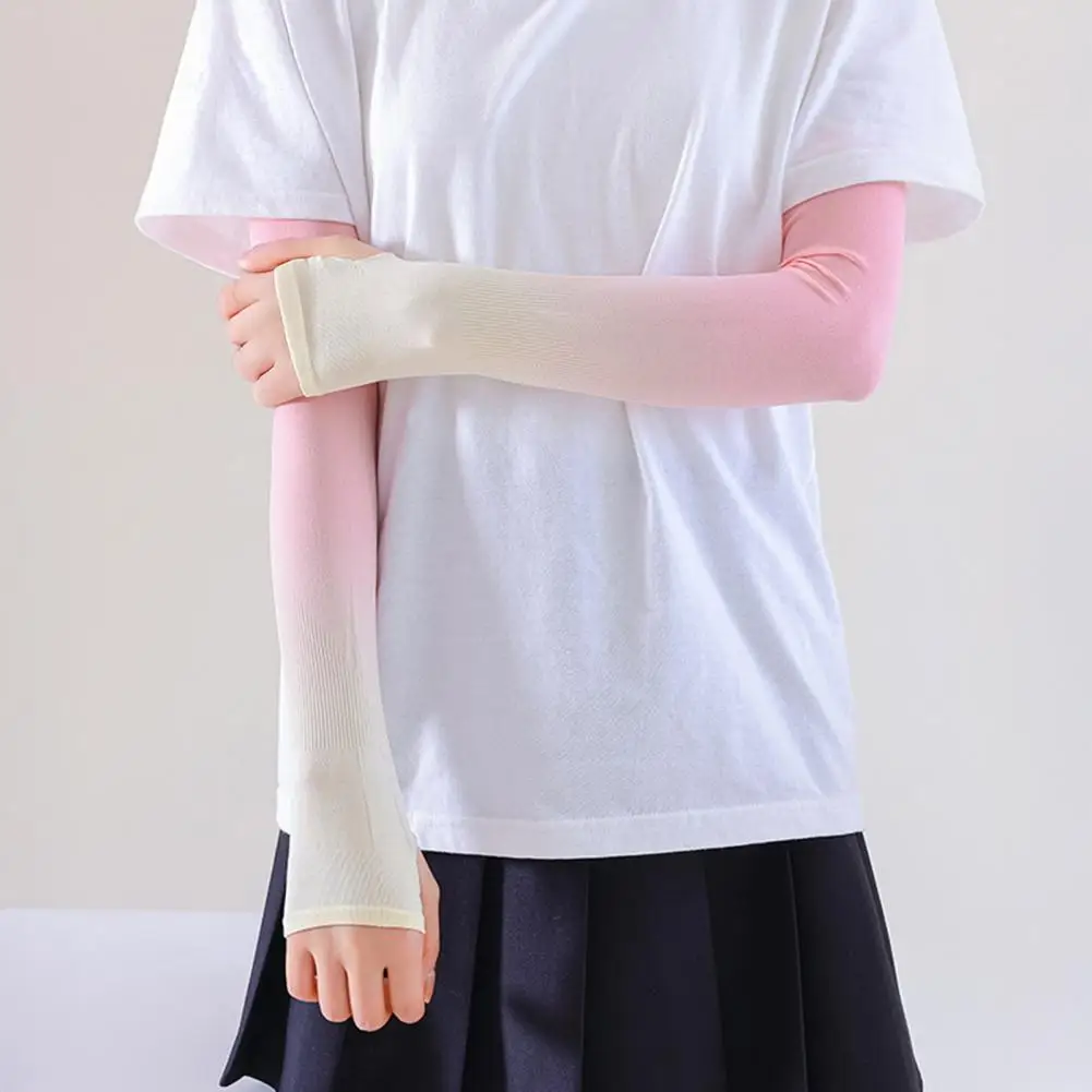 1 Pair of Breathable Sun Protection Sleeves Gradient Color- Breathable & UV Protective Gear for Driving Outdoor Adventures