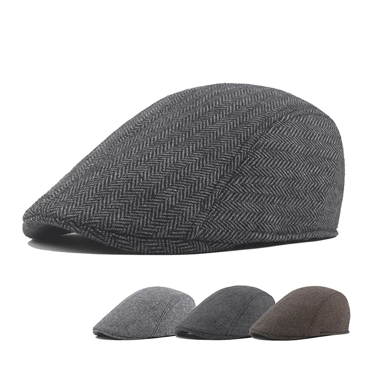 Boina informal para hombre y mujer, gorro de pintor con visera, estilo Retro inglés, Otoño e Invierno