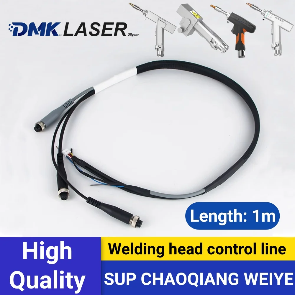 DMK CQWY Gefasst laser Welding head control cable 1m welder gun 3-Pin Aviation Connector short line for SUP20ST 21ST 22C 23ST