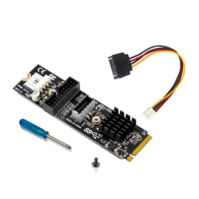 

5Gbps Type-E USB 3.1 Front Panel Socket & USB 2.0 to NVME NGFF M-Key Express Card VL805 Adapter for Motherboard