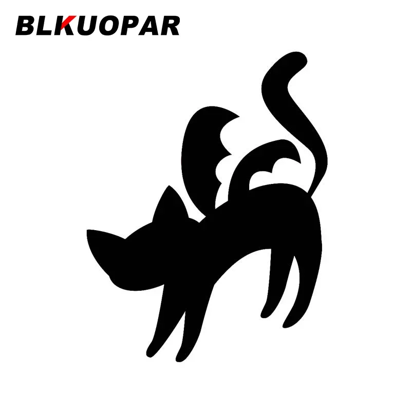 BLKUOPAR for Cute Black Cat In Bat Costume Isolated Car Stickers Waterproof Creative Decals Cute Sunscreen Motorcycle Decoration